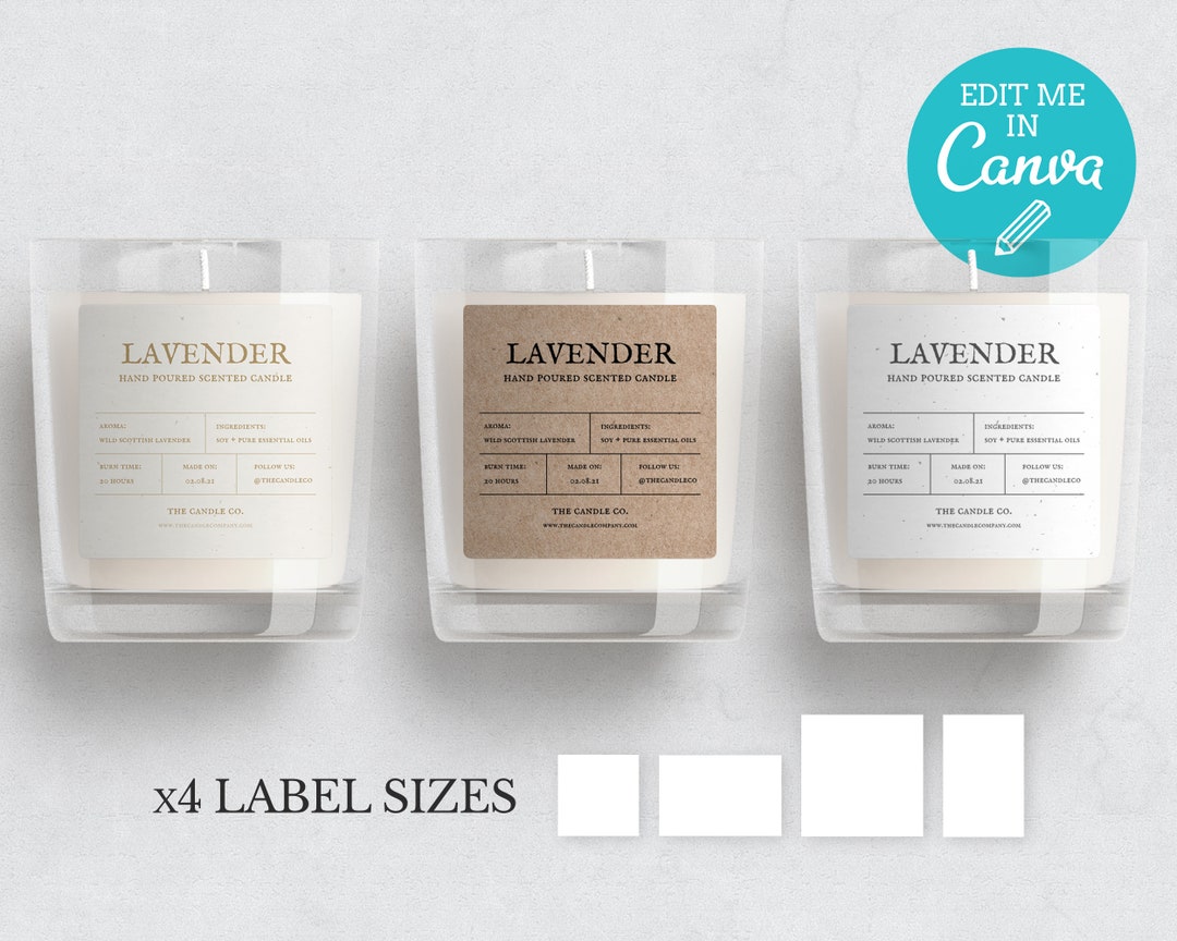 Vintage Candle Label Template / Editable Rustic Candle - Etsy