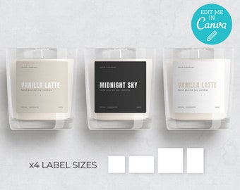 Bold Candle Label Template / Minimalist Candle Labels / Custom Candle Label / Modern Candle Labels / Printable Candle Label Template