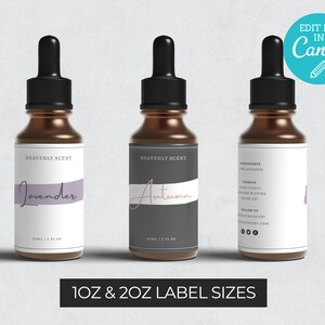 Minimalist Dropper Bottle Labels Templates/ Editable Essential Oil Bottle Label / Minimalist Serum Label Template / Cosmetic Printable Label