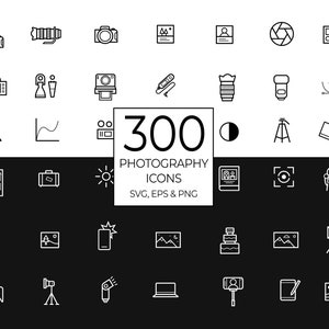 300 Photography Icons / Photo blogger icons / Photograph icon / / PNG / EPS / SVG / Website Icons / Blog Icons