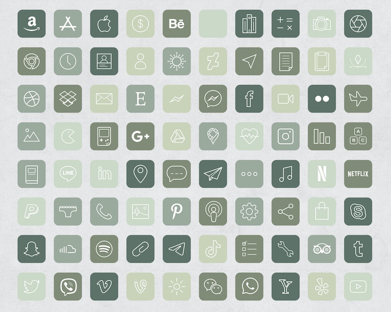 aesthetic icons ios forest icon iphone social ios14 minimalist own layout
