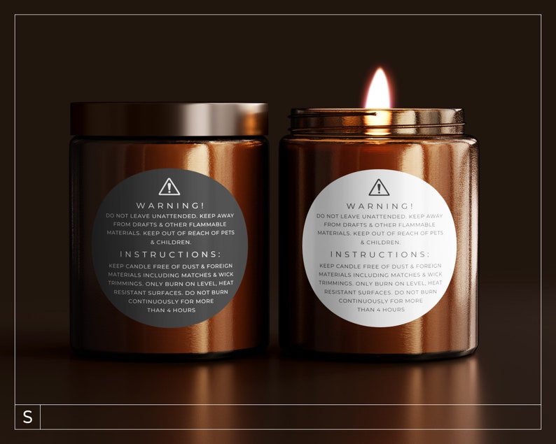 Editable Candle Instructions Label Template / Minimalist Etsy