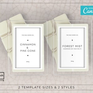 Minimalist Melts Label Template / Editable Wax Melts Labels / Modern Wax Tart Label / Wax Clamshell Labels / Minimal Wax Melt Label / PRIMA