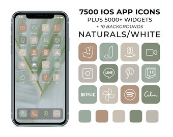 7500 Natural Aesthetic iOS 14 App Icons / Social Media icons iOS14 / iPhone Icon App Pack / Minimalist Green Icons / Natural Aesthetic Icon