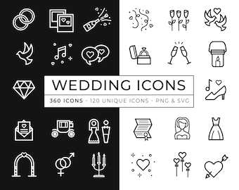 Wedding icons / Marriage icon pack / Wedding Elements clipart / SVG Wedding Clipart / Wedding timeline / Wedding Icon Music / Wedding Symbol