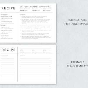 Modelo de cartão de receita minimalista/cartões de receita para impressão/modelo de cartão de receita editável/cartões de pasta de receita/cartões de receita em branco imagem 3