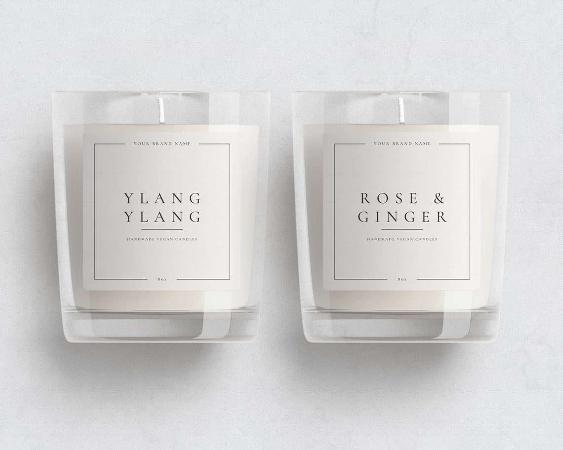 Elegant Candle Label Template / Editable Candle Labels / Etsy