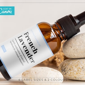 Elegant Dropper Bottle labels template / Editable Essential Oil Labels / Modern Serum Label Template / Modern Cosmetic Bottle Label / SHAW