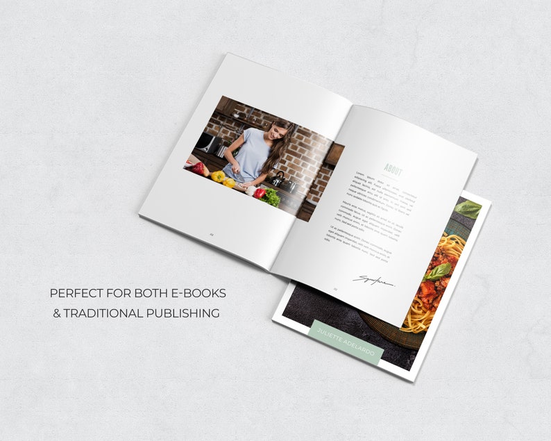 Modern Recipe Ebook Template / Editable Recipe Magazine Etsy UK