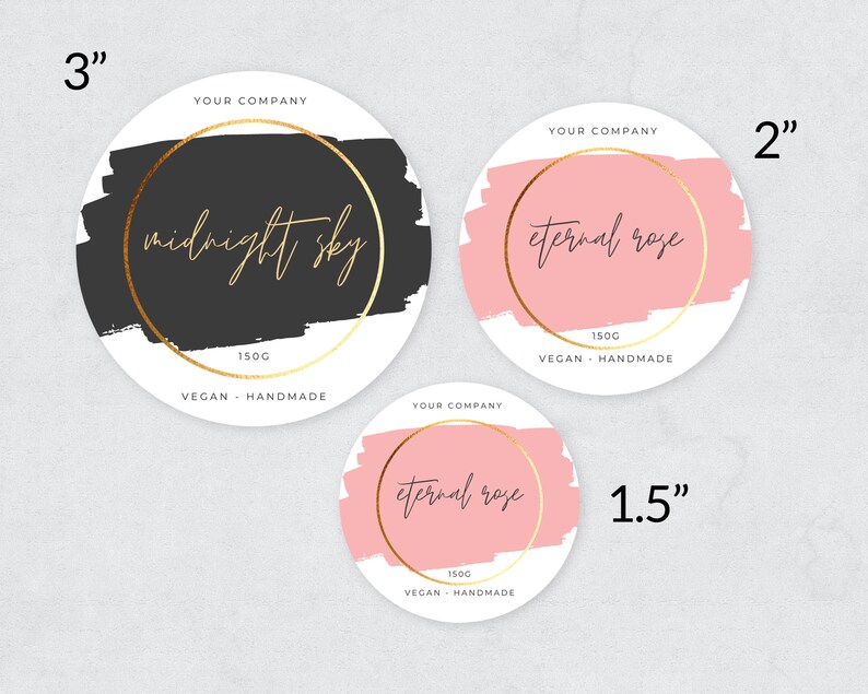 Minimalist Gold Circular Label Template / Circular Labels / Etsy Minimalist Gold Circular Label Template / Circular Labels / Etsy