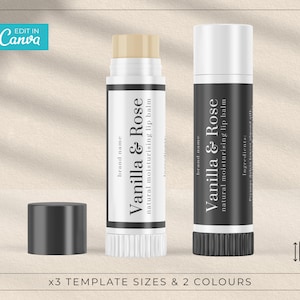 Minimalist Lip Balm Label Template / Modern Chapstick Label / Minimalist Cosmetic Label Template / Printable Cosmetic Product Labels / ELIS