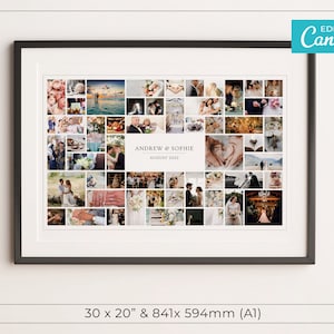 Editable Photo Collage Template / Horiztonal Photo Grid / Photograph Collage / Photograph Poster / Editable Collage / Printable Photo Grid