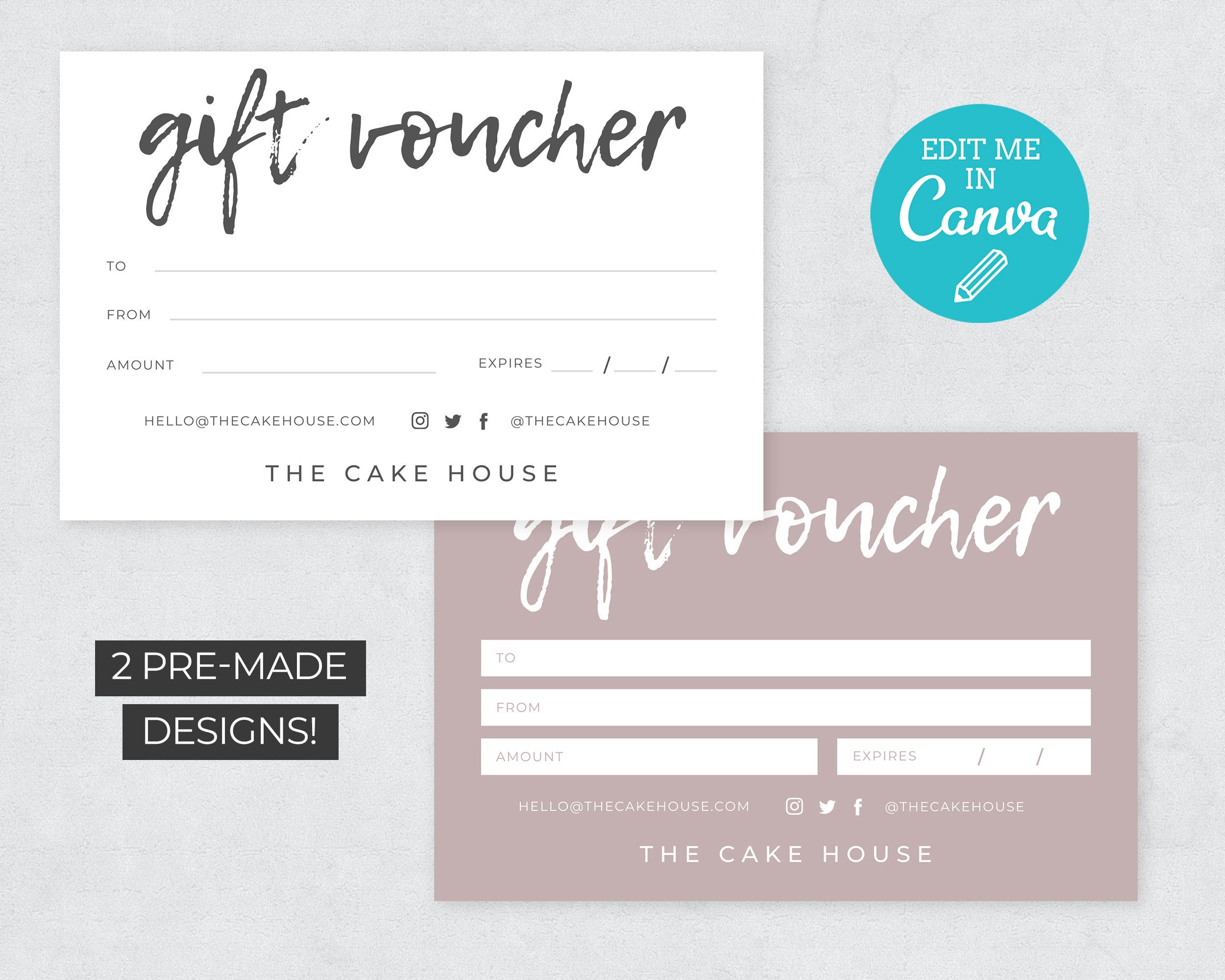Minimalist Gift Voucher Template / Editable Gift Certificate / Etsy UK