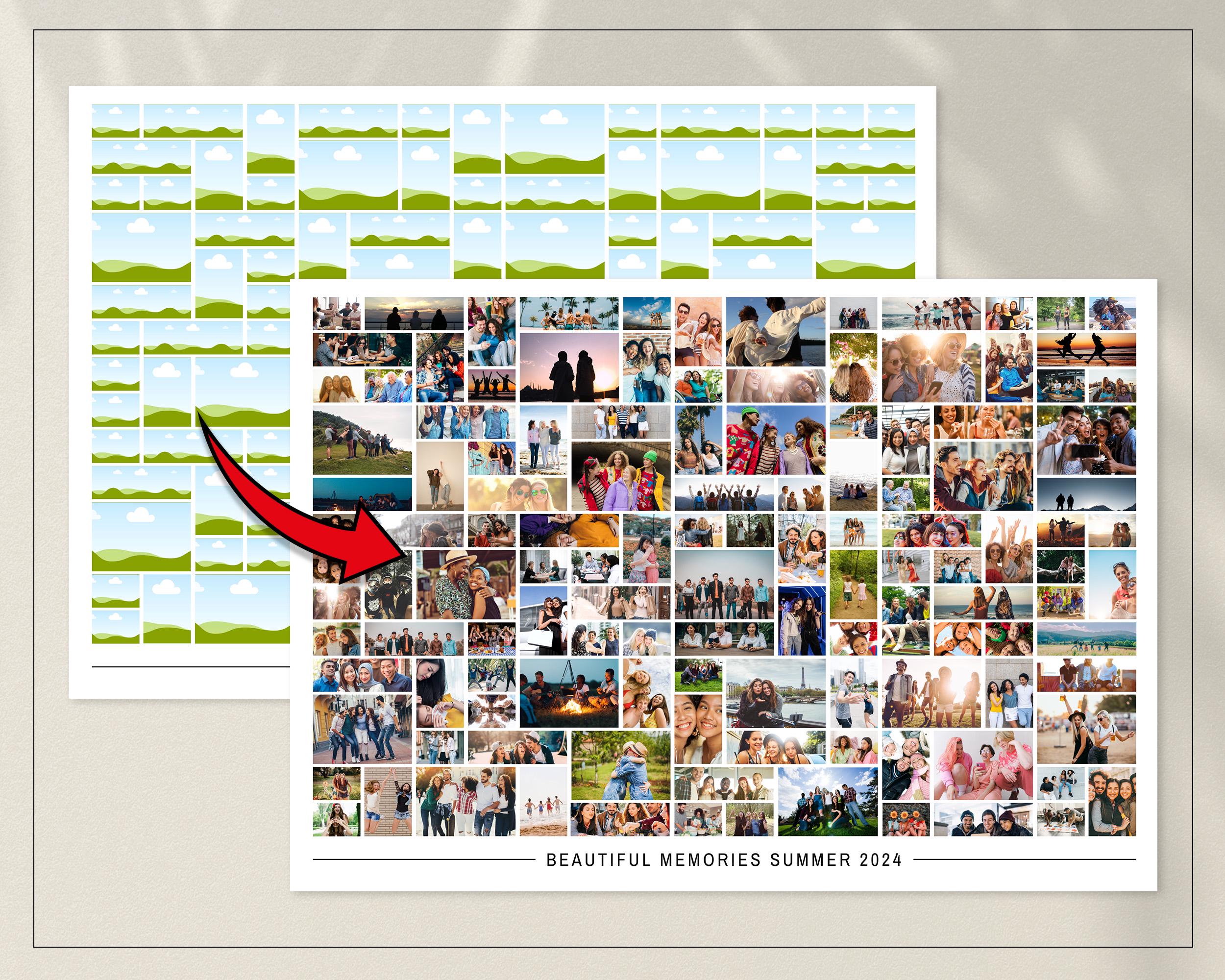 125 Editable Photo Collage Template / Horizontal Photo Grid / Landscape ...