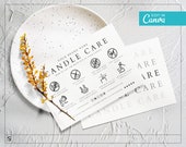 Candle Care Card Template / Editable Candle Instructions Template / Printable Candle Care Insert Design / Product Care Card Template / SIENA
