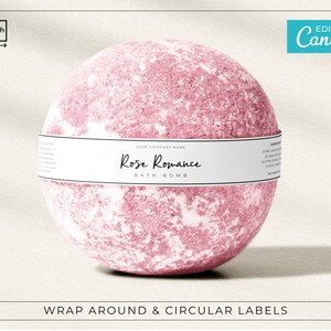 Black & White Bath Bomb Label Template / Editable Label Template / Printable Bath Bomb Sticker / Bath Bomb Wrap Around Label / TATTON