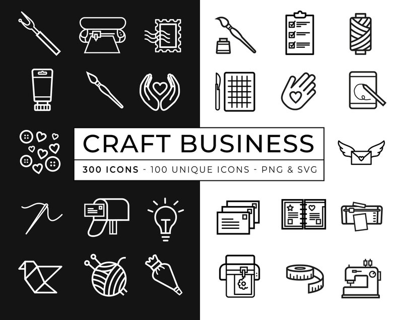 Crafts Icon Set / Craft Business Icons / Etsy Business Icons / Sticker ...
