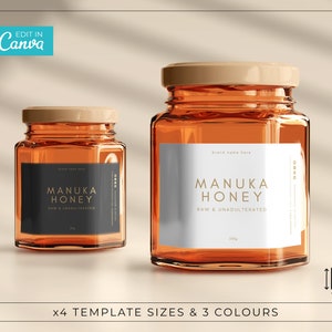 Gold Jar Label Template / Modern Label Template / Food Jar Label / Cosmetic Labels / Minimalist Labels / Jam Jar Label / Pantry Label / LUNA