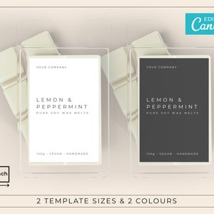 Minimalist Wax Melts Label Template / Editable Wax Melts Labels / Modern Style Label / Simple Product Label / Wax Tarts Labels / NOVA