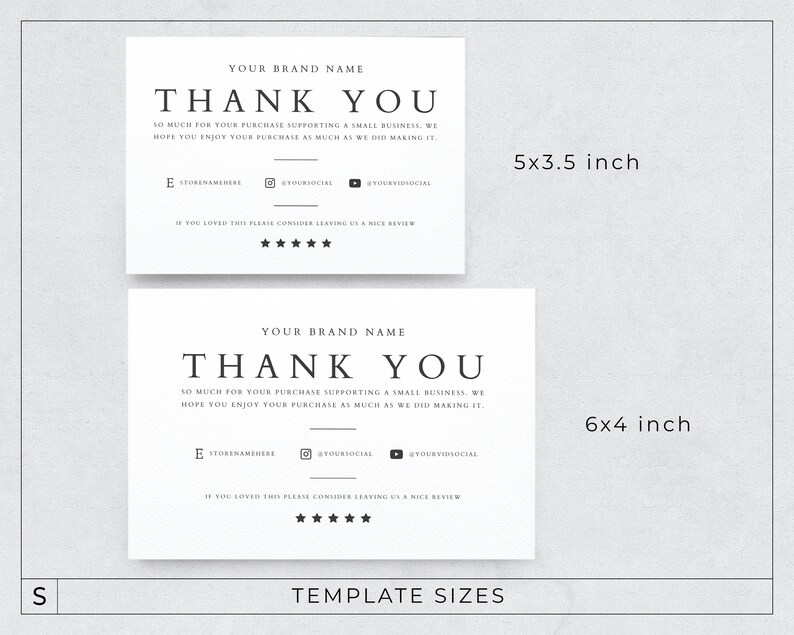 Modern Thank You Card Template Canva / Editable Thankyou Card - Etsy