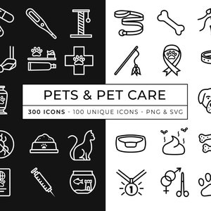 300 huisdier iconen/dierenverzorging/dierenarts iconen/hond verzorgen van vector icon/kat/dunne lijn vector iconen/huisdierenvoeding/hond hotel icoon