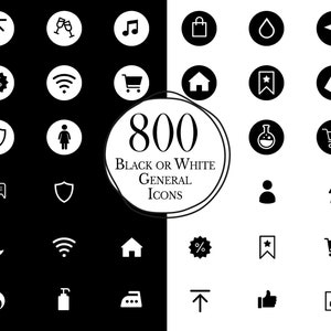 800 個の一般的なアイコン // 透明な PNG // ウェブサイトのアイコン // ブログのアイコン // 白黒の円形のアイコン // ライフスタイルのアイコン // 商用利用