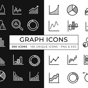 Graph Icon Pack / 300 Infographic Iconen / Grafieken & Data Icons / Graphs Icon Pack / Datum Grafiek Icons / Data Analyse / Business Icons / SVG