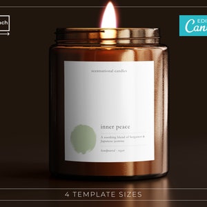 Minimalist Candle Label Template / Editable Candle Labels / Modern Candle Labels / Custom Candle Label / Printable Candle Label / NARI