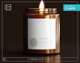 Minimalist Candle Label Template / Editable Candle Labels / Modern Candle Labels / Custom Candle Label / Printable Candle Label / NARI