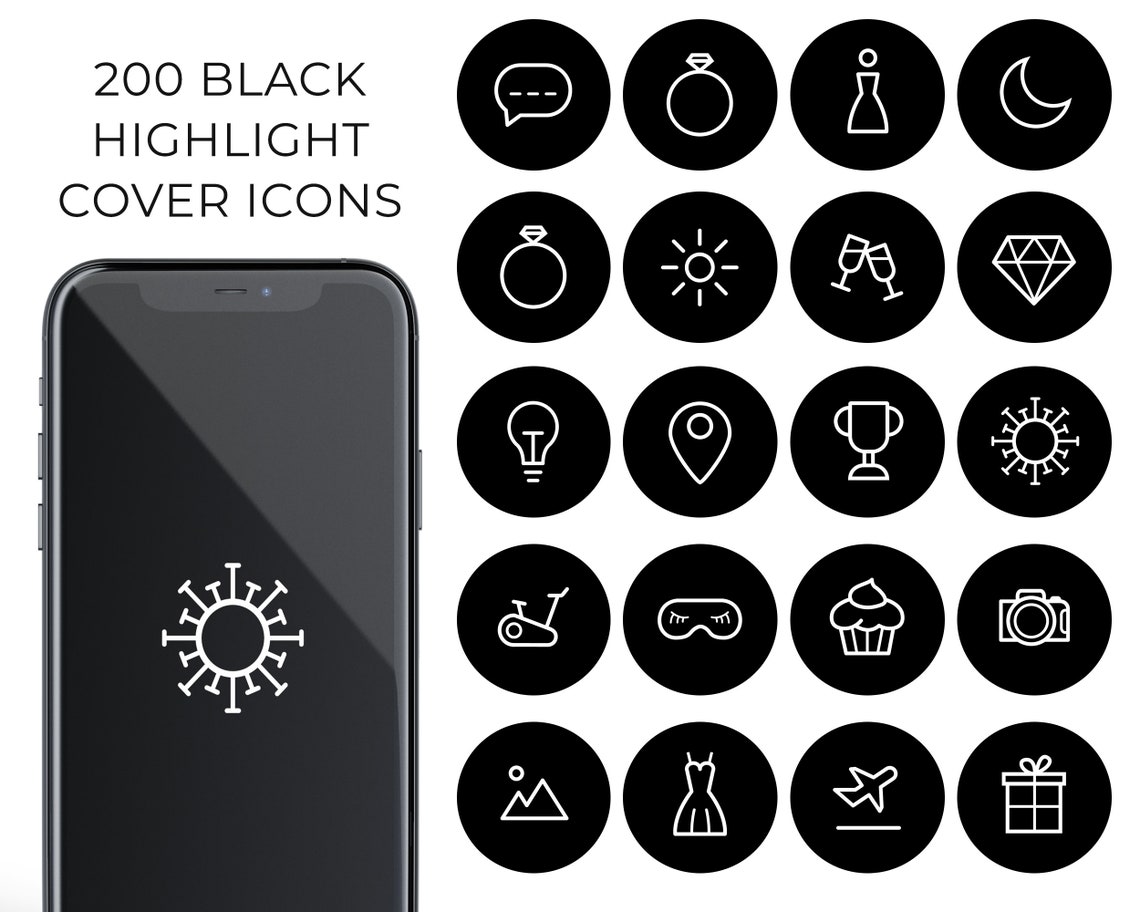 Black Instagram Highlight Icons / Black and White Instagram - Etsy