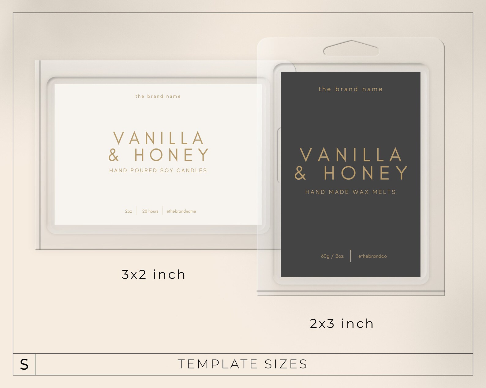 Minimalist Wax Melts Label Template / Editable Wax Melts - Etsy