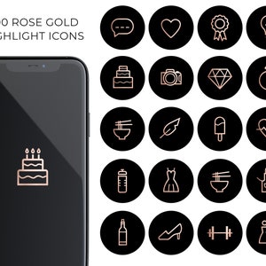 Rose Gold Highlight Covers / Rose Gold Instagram Covers /  Rose Gold Instagram Icons / Instagram Icons / Instagram Story Covers