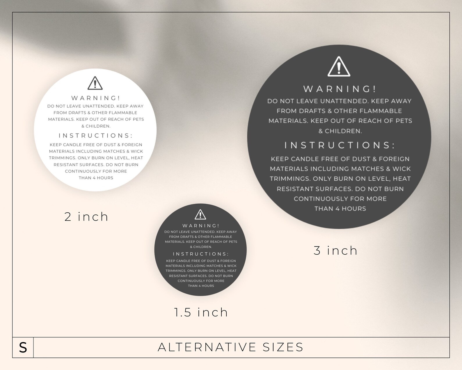 Editable Candle Instructions Label Template / Minimalist Etsy