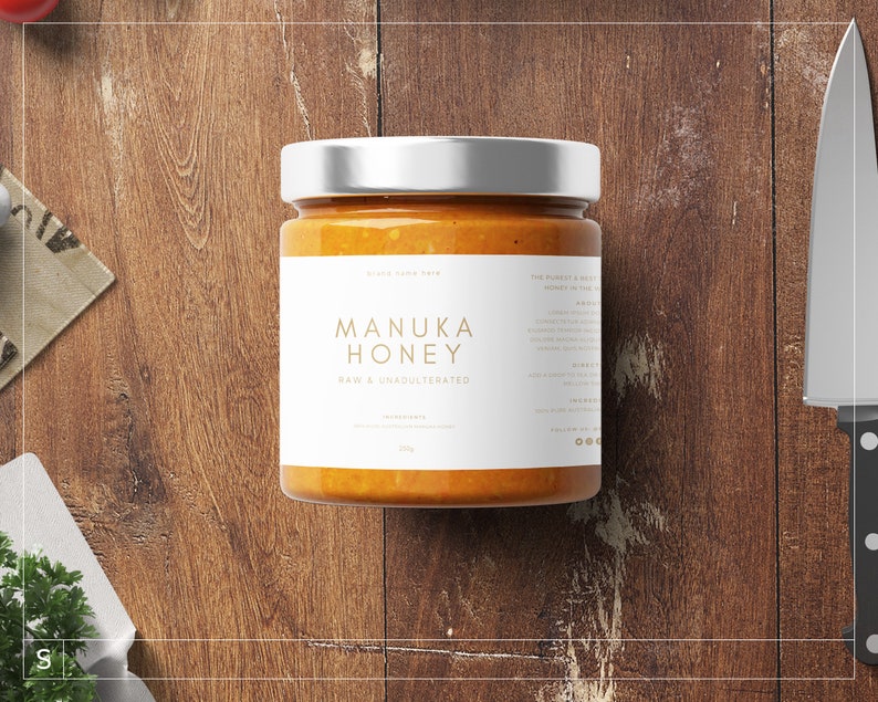 Gold Jar Label Template / Modern Label Template / Food Jar Etsy