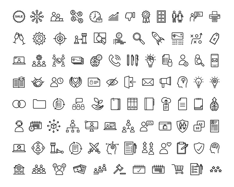 Business Icon Pack / 200 Corporate Icons / Management Icons / | Etsy