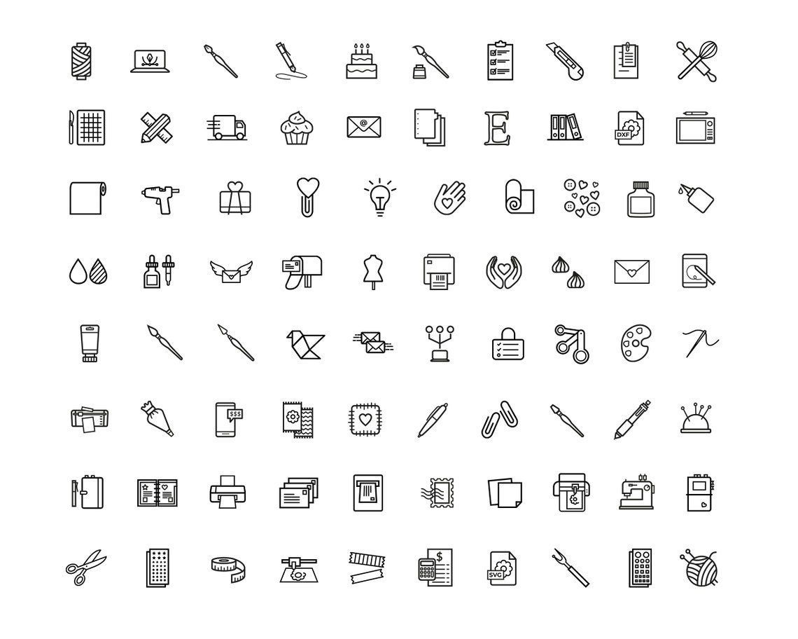Crafts Icon Set / Craft Business Icons / Etsy Business Icons / Sticker ...