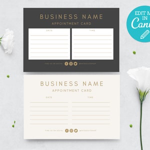 Plantilla de tarjeta de cita dorada / Tarjeta de cita editable / Tarjeta de recordatorio de cita minimalista / Tarjetas de cita personalizadas / LUNA