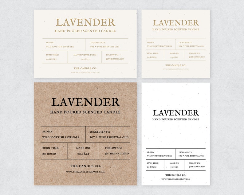 vintage candle label template editable rustic candle etsy