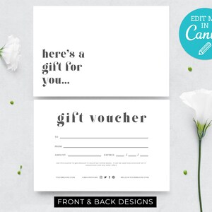 Modern Gift Card Template / Editable Gift Voucher Template / Printable Gift Cards / DIY Shop Voucher / Customisable Gift Voucher