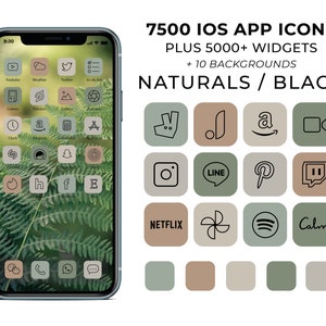 Natural iOS 14 App Icons / 7500 Pastel Aesthetic icons iOS14 / Nature iOS14 App Icons / iPhone Icon App Pack / iOS Widgets