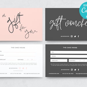 Gift Voucher Template / Editable Gift Certificate Template / Printable Gift Cards / DIY Shop Voucher / Customisable Gift Voucher Templates