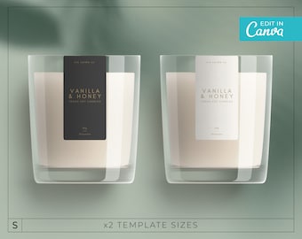 Thin Candle Label Template / Gold Minimalist Candle Labels / Modern Slim Candle Label / Modern Tab Candle Label Template / Gold Label / LUNA