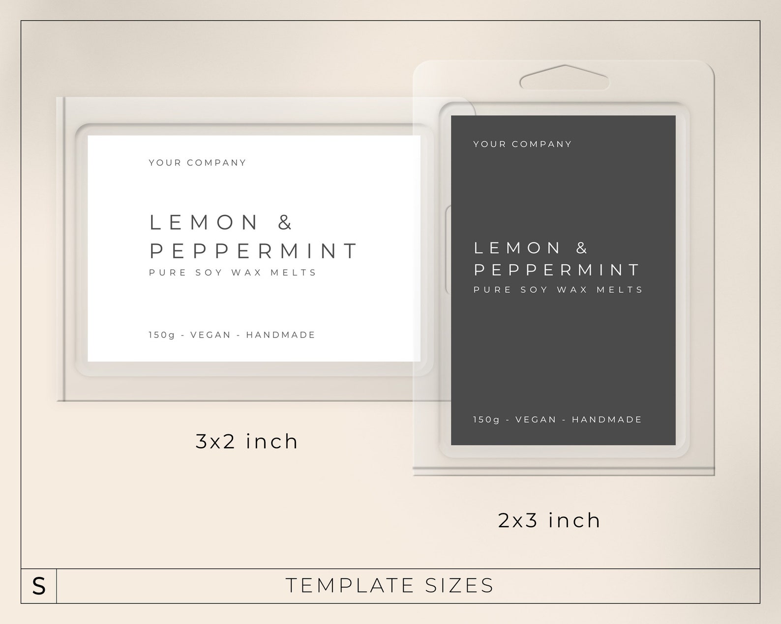 Minimalist Wax Melts Label Template / Editable Wax Melts - Etsy