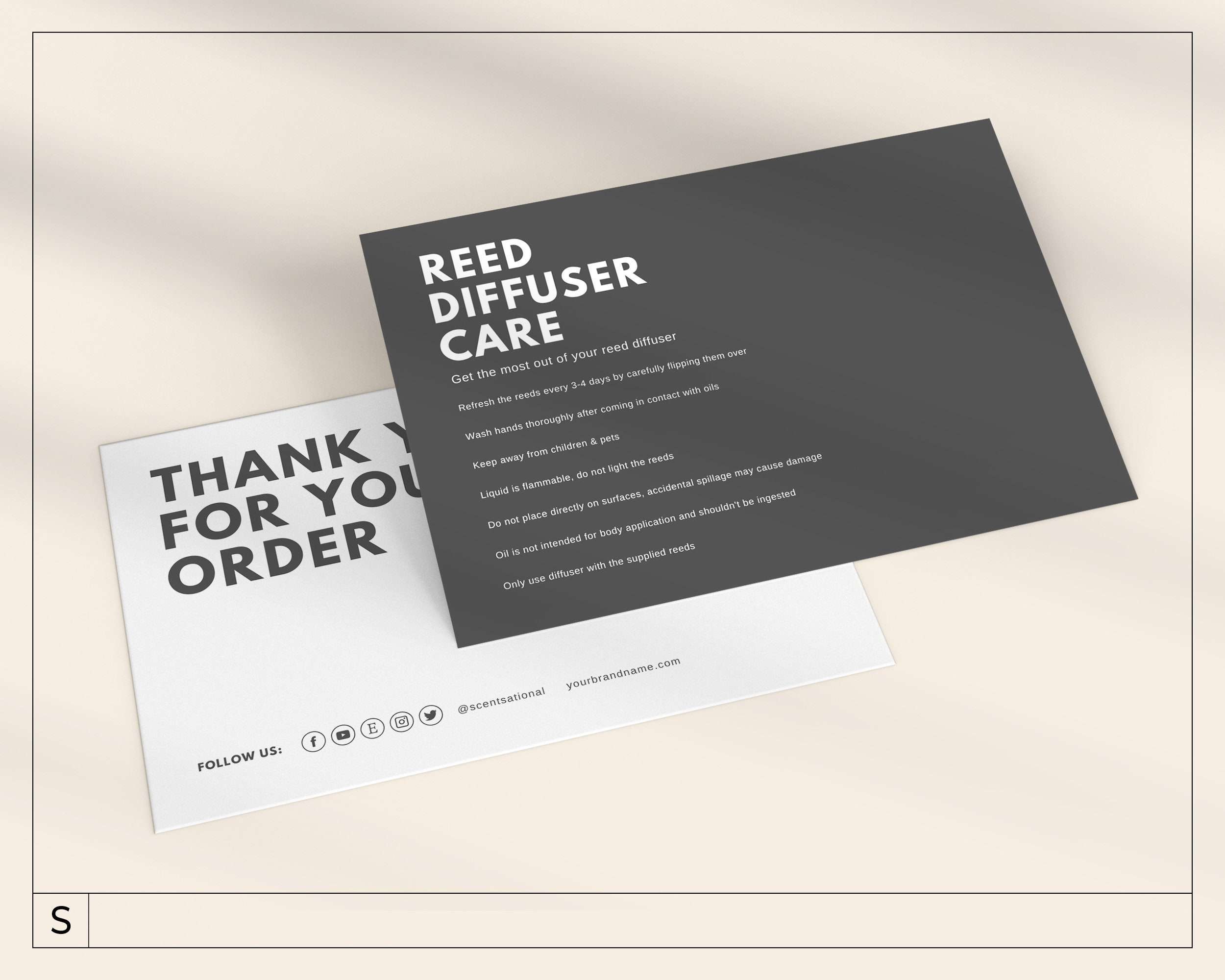 Modern Reed Diffuser Care Card Template / Editable Diffuser ...