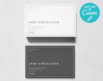 Plantilla de tarjeta de presentación minimalista / Plantilla de tarjeta de presentación editable / Diseño de tarjeta de contacto imprimible / Tarjeta de presentación simple / SEREN