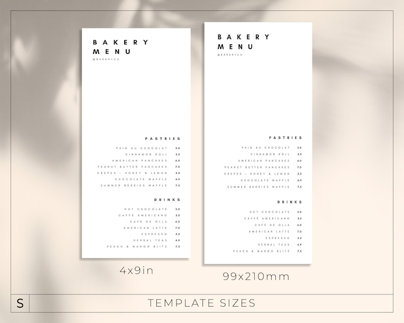 Plantilla de menú minimalista 4x9 / Plantilla de lista de precios DL minimalista / Plantilla de menú delgado / Menú de salón de belleza / Lista de precios de rack imprimible / OSLO imagen 4