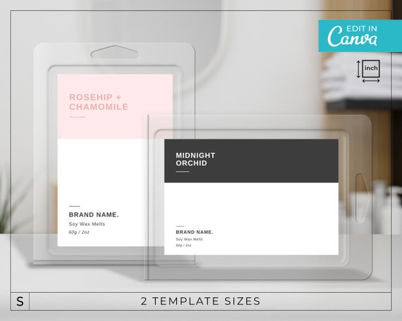 Minimalist Wax Melts Label Template / Editable Wax Melts Labels / Modern Wax Clamshell Label / Wax Tarts packaging labels / REMO