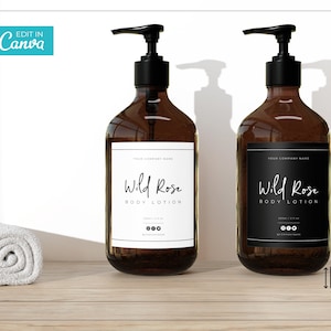 Modello etichetta bottiglia di sapone / Modello etichetta lozione per le mani / Etichette cosmetiche / Modello etichetta sapone per le mani / Etichetta bottiglia cosmetica / TATTON