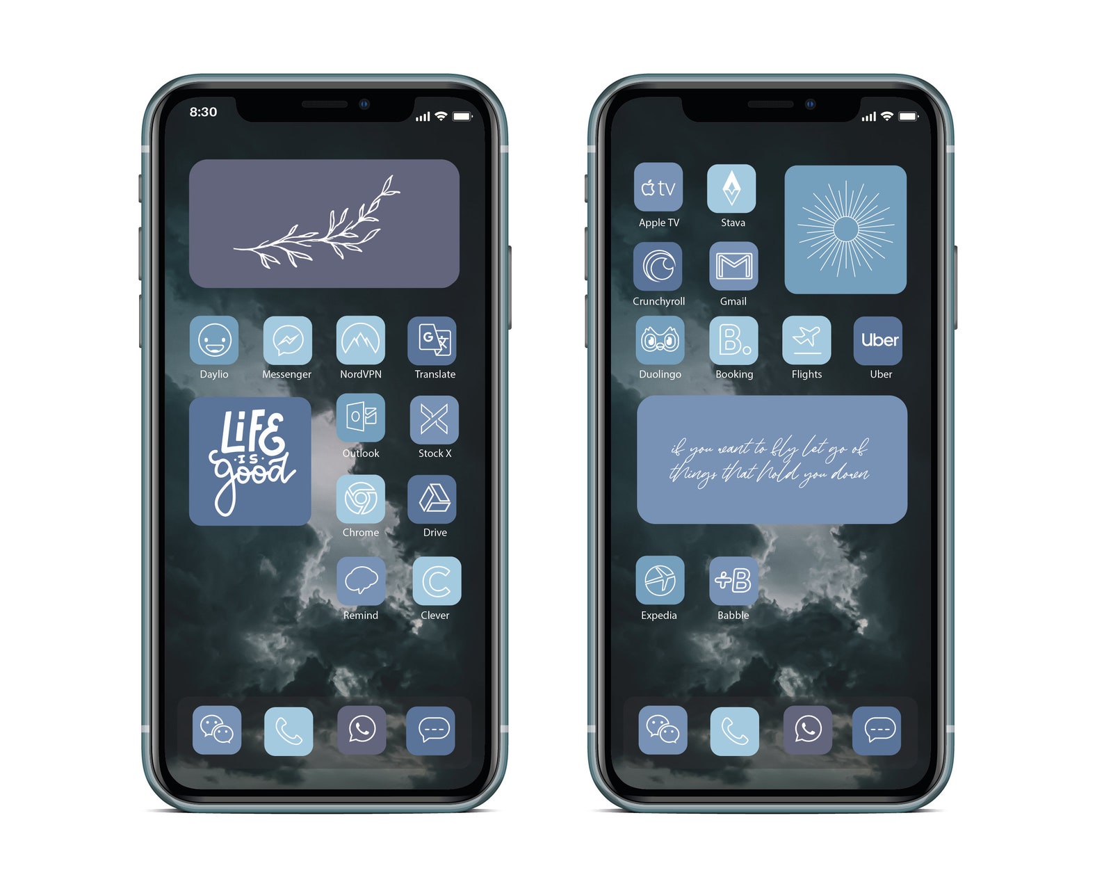 7500 Storm Blue Aesthetic Ios 14 App Icons / Minimalist Blue Etsy UK