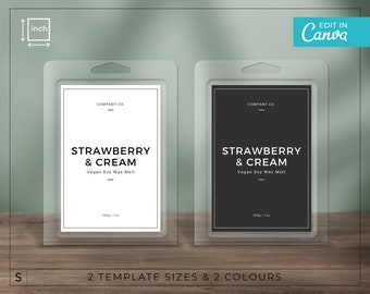 Minimalist Wax Melts Label Template / Editable Wax Melts Labels / Modern Wax Tart Label / Minimalist Wax Clamshell Labels / FINN
